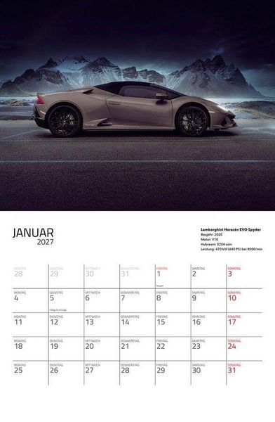 Produktbild: Supersportwagen 2027 &ndash; Eintragkalender