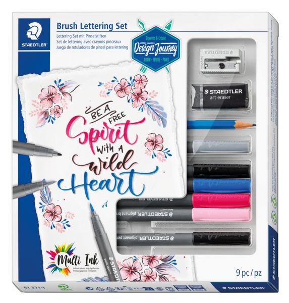 Produktbild: STAEDTLER Schreib- und Zeichbedarf pigment brush Lettering Set Design Journey, 9er Set