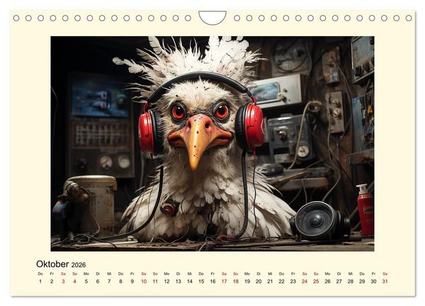 Produktbild: Verr&uuml;ckte H&uuml;hner (Wandkalender 2026 DIN A4 quer), CALVENDO Monatskalender