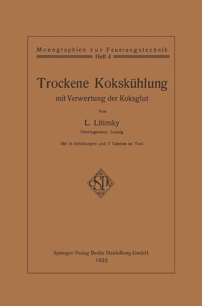 Trockene Kokskühlung mit Verwertung der Koksglut, Taschenbuch von Leonid Litinsky, Springer Berlin, 9783662334331