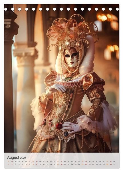 Produktbild: Karneval in Venedig (Tischkalender 2026 DIN A5 hoch), CALVENDO Monatskalender