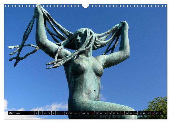 Produktbild: Vigeland Skulpturen Park Oslo (Wandkalender 2026 DIN A3 quer), CALVENDO Monatskalender