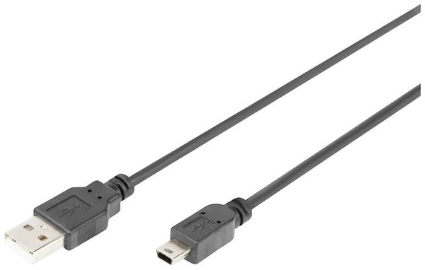 Digitus USB-Kabel USB-A Stecker, USB-Mini-B Stecker 3.00m Schwarz DB-300130-030-S