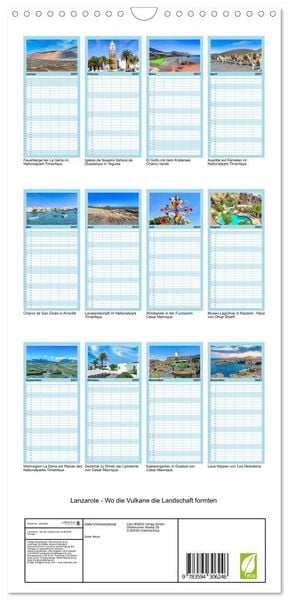 Produktbild: Familienplaner 2027 - Lanzarote - Wo die Vulkane die Landschaft formten mit 5 Spalten (Wandkalender, 21 x 45 cm) CALVENDO