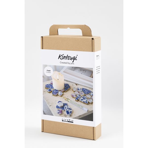 Produktbild: Creativ Company Kreativ Set Kintsugi, Untersetzer, Blau, Gold, Rosa, Wei&szlig;