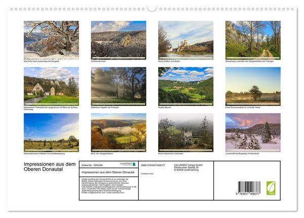 Produktbild: Impressionen aus dem Oberen Donautal (hochwertiger Premium Wandkalender 2026 DIN A2 quer), Kunstdruck in Hochglanz