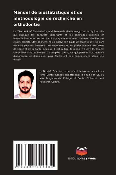 Produktbild: Manuel de biostatistique et de m&eacute;thodologie de recherche en orthodontie