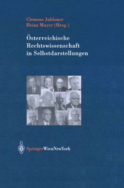 Produktbild: &Ouml;sterreichische Rechtswissenschaft in Selbstdarstellungen