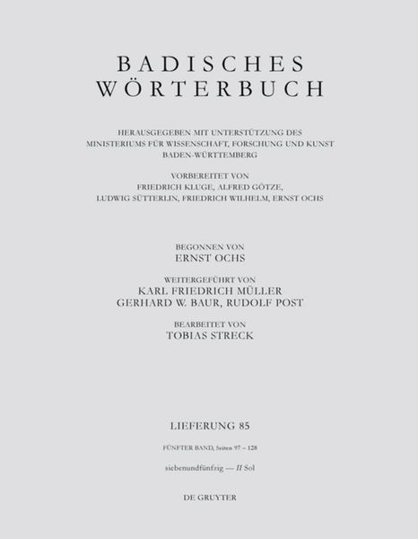 Produktbild: Badisches W&ouml;rterbuch. Band V/Lieferung 85