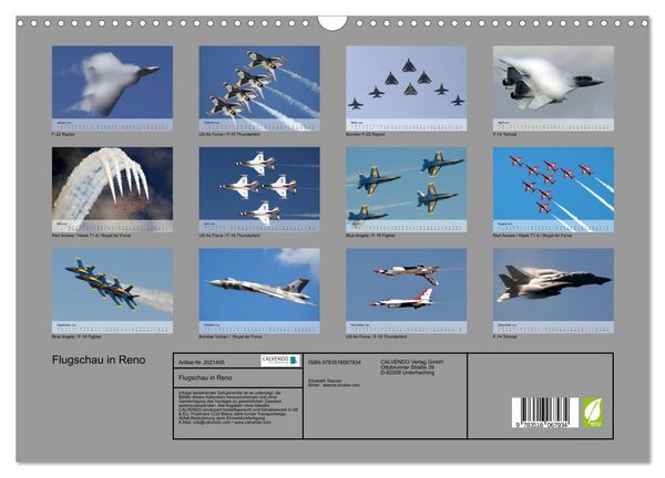 Produktbild: Flugschau in Reno (Wandkalender 2026 DIN A3 quer), CALVENDO Monatskalender