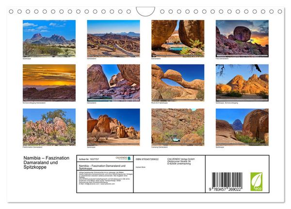 Produktbild: Namibia &ndash; Faszination Damaraland und Spitzkoppe (Wandkalender 2026 DIN A4 quer), CALVENDO Monatskalender