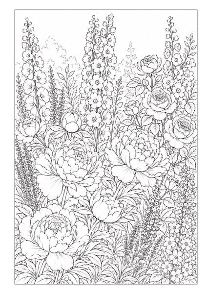 Produktbild: Garten Malbuch f&uuml;r Erwachsene &ndash; 50 Ausmalbilder zur Entspannung