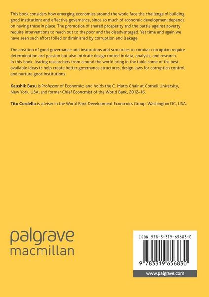 Produktbild: Institutions, Governance and the Control of Corruption