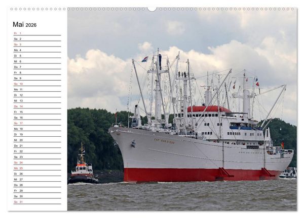 Produktbild: Dicke P&ouml;tte im Hafen und auf gro&szlig;er Fahrt (hochwertiger Premium Wandkalender 2026 DIN A2 quer), Kunstdruck in Hochglanz