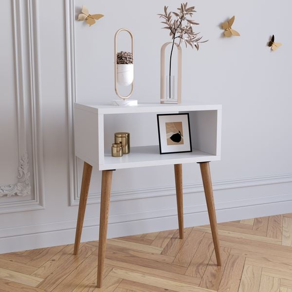 Produktbild: Holz Retro Nachttisch Beistelltisch Singol M