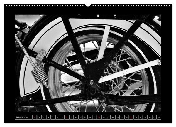 Produktbild: Harley Davidson WLA 750 in Schwarzweiss (Wandkalender 2026 DIN A2 quer), CALVENDO Monatskalender