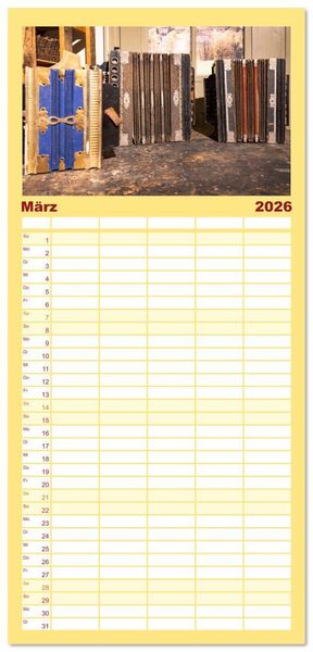 Produktbild: Familienplaner 2026 - Concertina und Bandoneon mit 5 Spalten (Wandkalender, 21 x 45 cm) CALVENDO