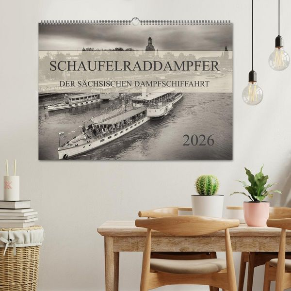 Produktbild: Schaufelraddampfer der S&auml;chsischen Dampfschiffahrt (Wandkalender 2026 DIN A2 quer), CALVENDO Monatskalender