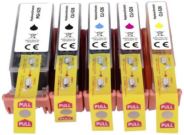 Produktbild: Renkforce Druckerpatrone ersetzt Canon PGI-525PGBK, CLI-526BK, CLI-526C, CLI-526M, CLI-526Y Kompatibel Kombi-Pack Schwarz, Photo