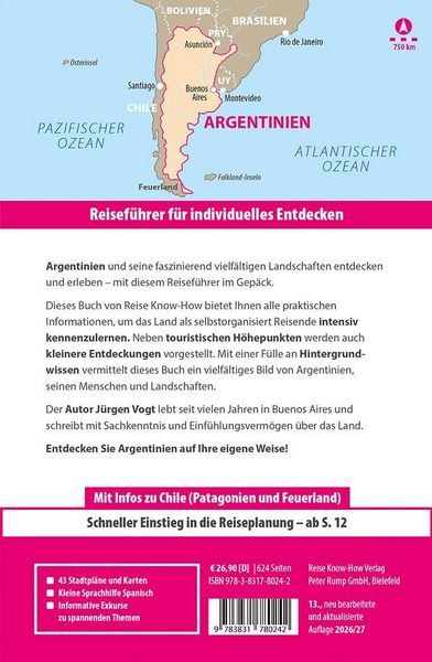 Produktbild: Reise Know-How Reisef&uuml;hrer Argentinien mit Patagonien und Feuerland