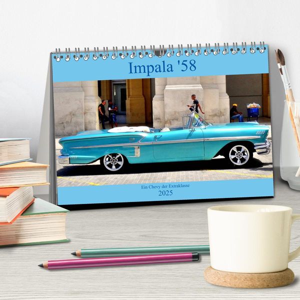 Produktbild: Impala '58 - Ein Chevy der Extraklasse (Tischkalender 2025 DIN A5 quer), CALVENDO Monatskalender