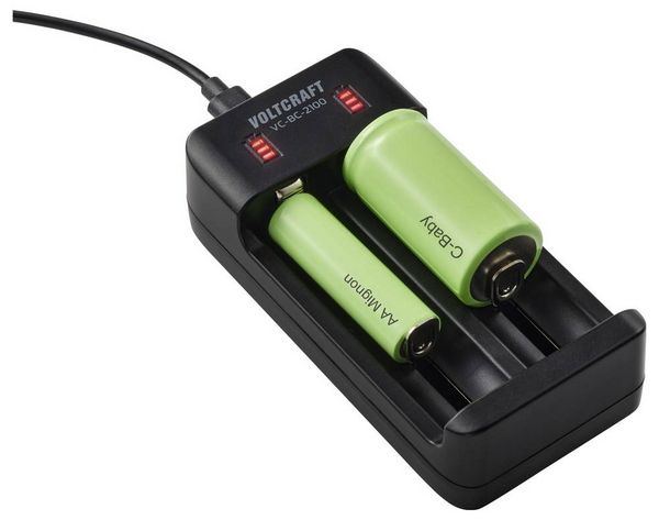 Produktbild: VOLTCRAFT VC-BC-2100 Rundzellen-Ladeger&auml;t NiMH, LiIon Mignon (AA), Micro (AAA), Mini (AAAA), Baby (C), 26700, 26650, 22650, 25500