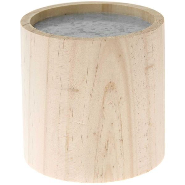 Holz Kerzenhalter rund, Ø 8,5 cm, H 8,5 cm, für Kerzen Ø 7 c
