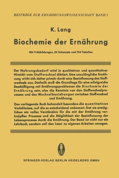 Produktbild: Biochemie der Ern&auml;hrung