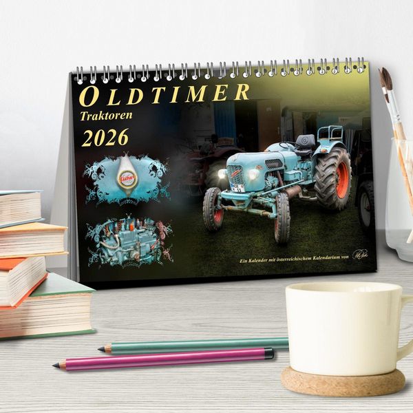 Produktbild: Oldtimer - Traktoren (Tischkalender 2026 DIN A5 quer), CALVENDO Monatskalender