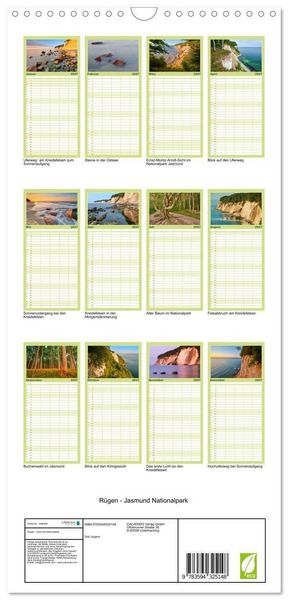 Produktbild: Familienplaner 2027 - R&uuml;gen - Jasmund Nationalpark mit 5 Spalten (Wandkalender, 21 x 45 cm) CALVENDO