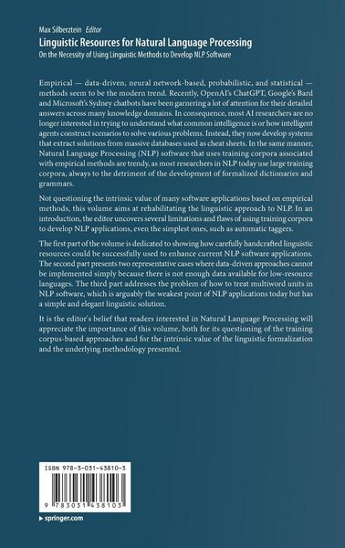 Produktbild: Linguistic Resources for Natural Language Processing