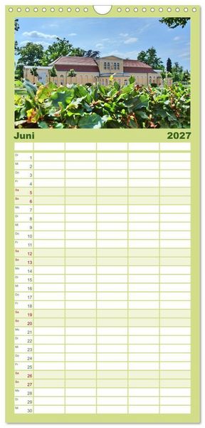 Produktbild: Familienplaner 2027 - Schlossgarten Neustrelitz mit 5 Spalten (Wandkalender, 21 x 45 cm) CALVENDO