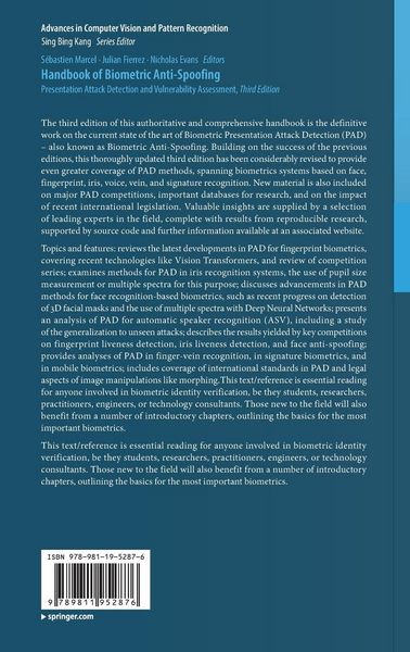 Produktbild: Handbook of Biometric Anti-Spoofing