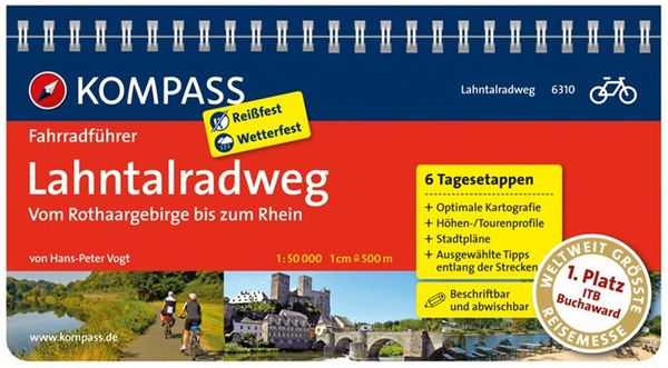 Produktbild: KOMPASS Fahrradf&uuml;hrer Lahntalradweg, Vom Rothaargebirge bis zum Rhein