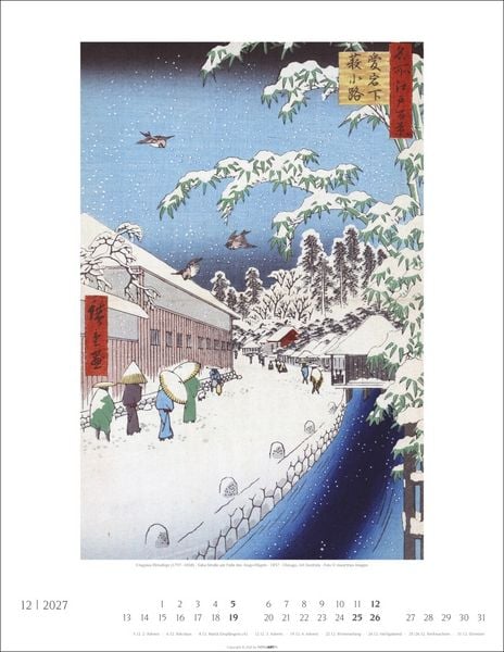 Produktbild: Japan Art Kalender 2027 - Die Kunst des Farbholzsschnitts