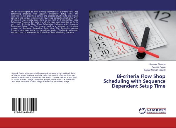 Produktbild: Bi-criteria Flow Shop Scheduling with Sequence Dependent Setup Time