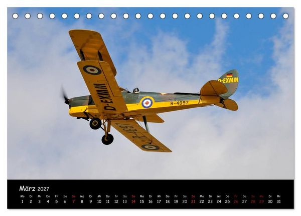 Produktbild: Doppeldecker - Veteranen der L&uuml;fte (Tischkalender 2027 DIN A5 quer), CALVENDO Monatskalender