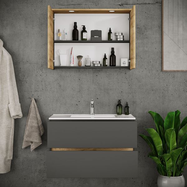 Produktbild: 3 tlg. Badm&ouml;bel-Set mit Waschbecken Cosila-I 81 cm