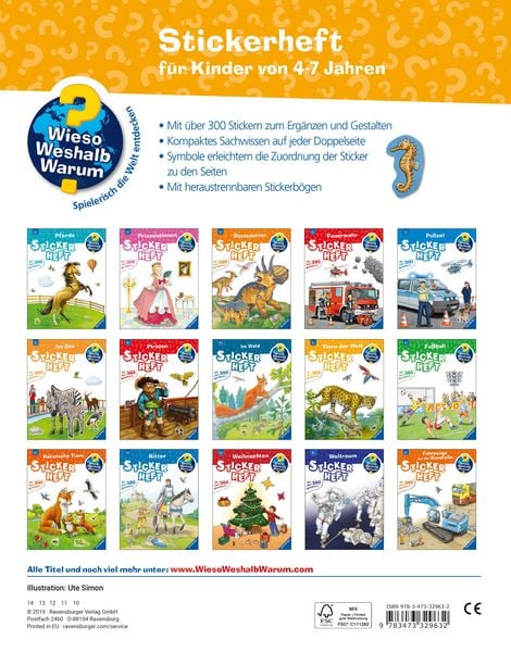 Produktbild: Wieso? Weshalb? Warum? Stickerheft - Tiere der Welt