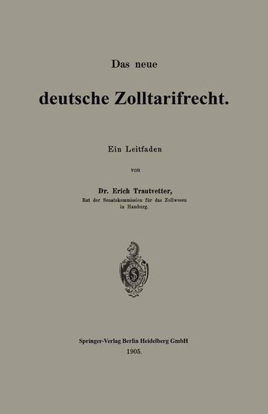 Produktbild: Das neue deutsche Zolltarifrecht