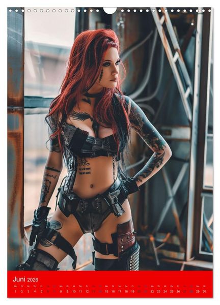 Produktbild: RED HAIR - Cyberladys (Wandkalender 2026 DIN A3 hoch), CALVENDO Monatskalender