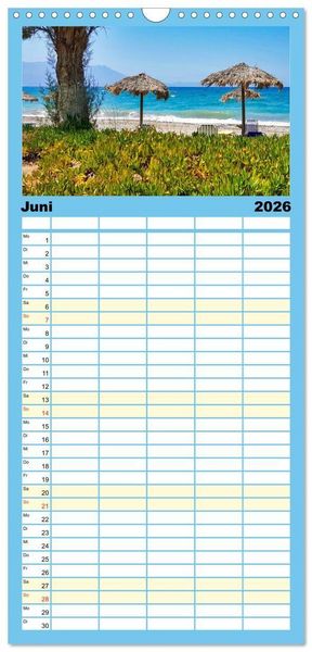 Produktbild: Familienplaner 2026 - Kretas Wilder Westen mit 5 Spalten (Wandkalender, 21 x 45 cm) CALVENDO