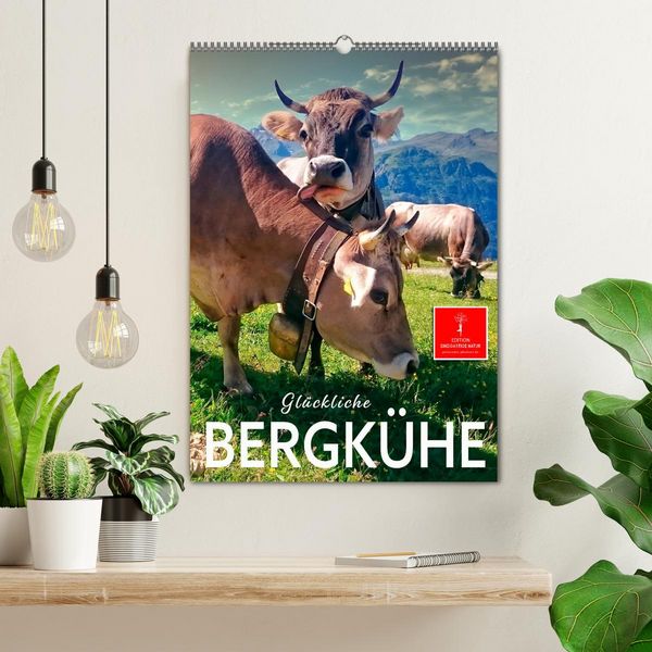 Produktbild: Gl&uuml;ckliche Bergk&uuml;he (Wandkalender 2026 DIN A2 hoch), CALVENDO Monatskalender