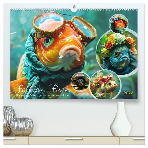 Produktbild: Fashion-Fisch. Die lustige Welt der Unterwasser-Mode (hochwertiger Premium Wandkalender 2026 DIN A2 quer), Kunstdruck in Hochglanz