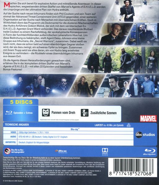 Produktbild: Marvel's Agents of S.H.I.E.L.D. - Staffel 3 [5 BRs]