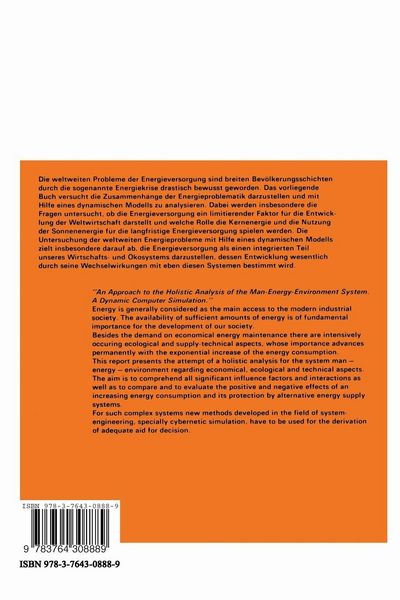 Produktbild: Ans&auml;tze zur Gesamtanalyse des Systems Mensch &mdash; Energie &mdash; Umwelt