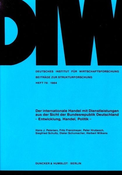 Produktbild: Der internationale Handel mit Dienstleistungen aus der Sicht der Bundesrepublik Deutschland.