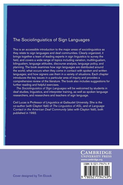 Produktbild: The Sociolinguistics of Sign Languages