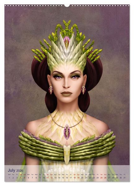 Produktbild: Food Fashion - surreal women's portraits with fruit and vegetable (Wall Calendar 2026 DIN A2 portrait), CALVENDO 12 Month Wall Calendar