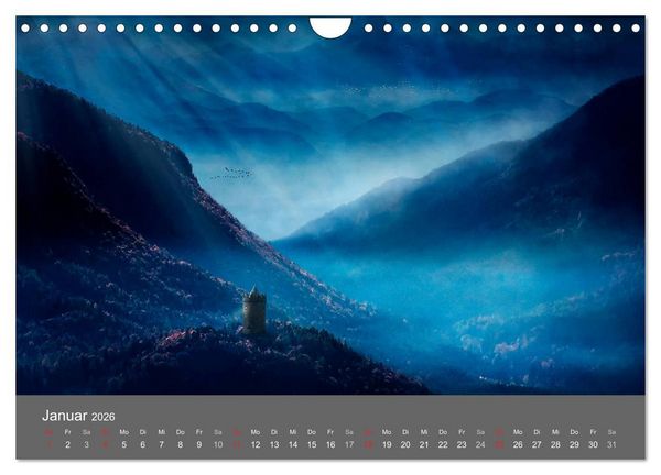 Produktbild: Zwielicht - Fantasylandschaften (Wandkalender 2026 DIN A4 quer), CALVENDO Monatskalender